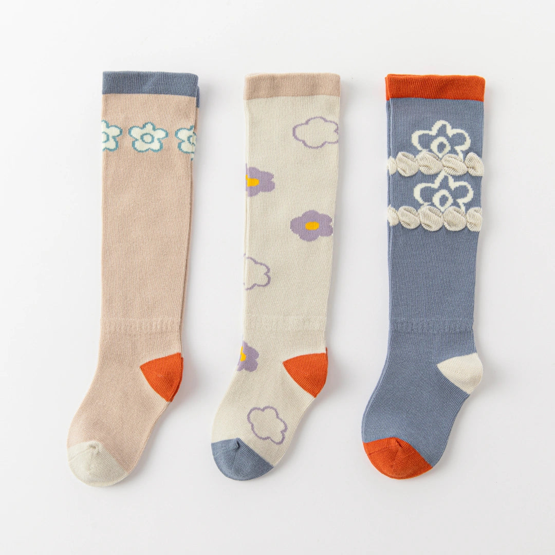 Baby’s Artsy Doodles' Textured Cloud & Flower Knee-High 3-Pack