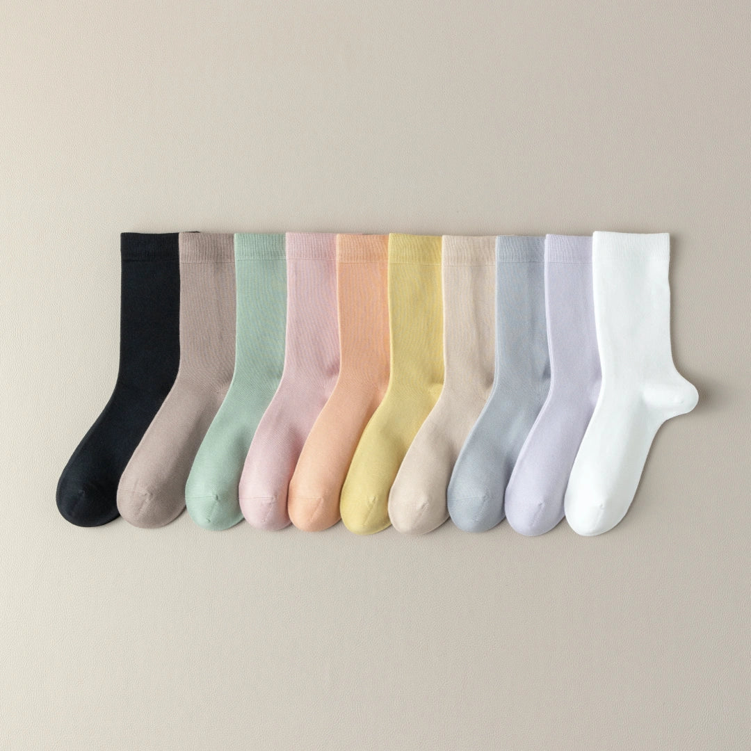 Women's 97% Cotton 6.6" Essential Crew Socks - product photo showing soft cotton comfort