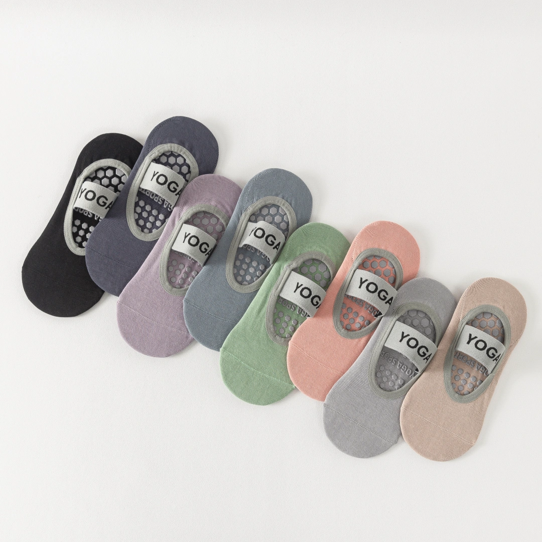 Women's Mercerized 92% Cotton Pilates Socks - product photo showing secure grip comfort