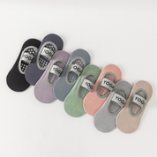 Women's Mercerized 92% Cotton Pilates Socks - product photo showing secure grip comfort