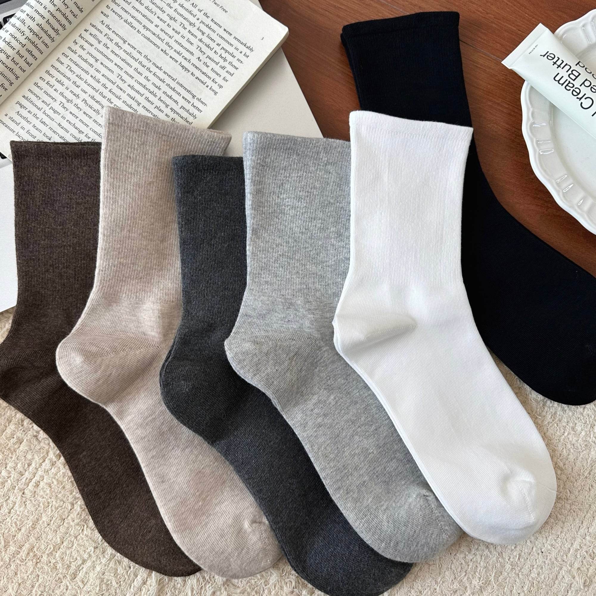 Women's Soft Cotton Crew Socks - Single Pair