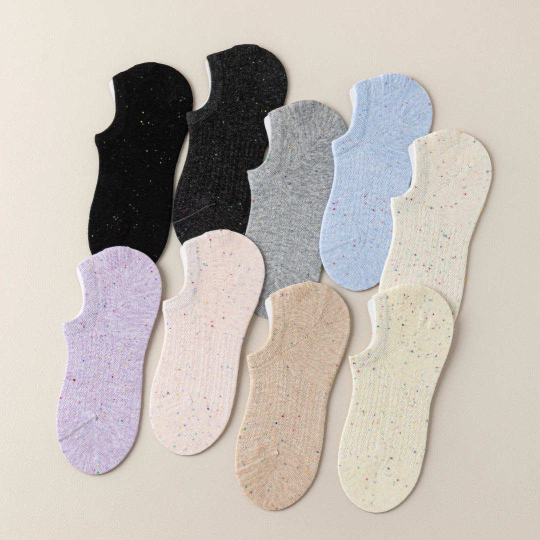 Women's Mesh Breathable Cotton Blend No-Show Socks - product photo showing breathable mesh comfort