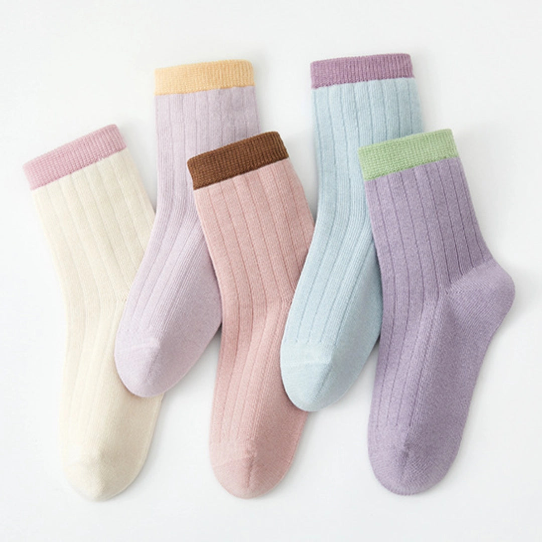 97% Cotton Ribbed Crew Socks 5-Pack