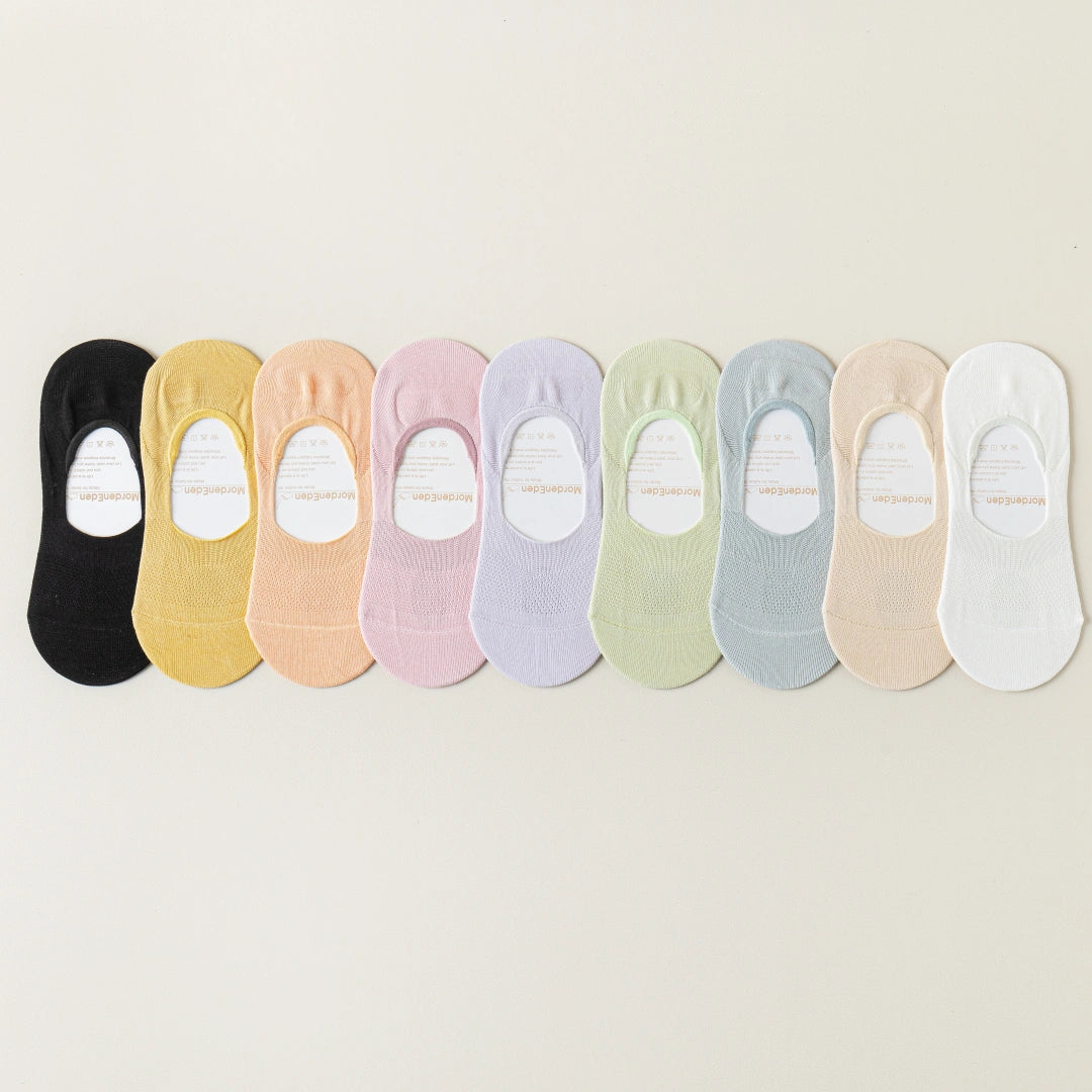 Women's 95% Cotton Ultra-Thin Mesh No-Show Socks - product photo showing breathable mesh comfort