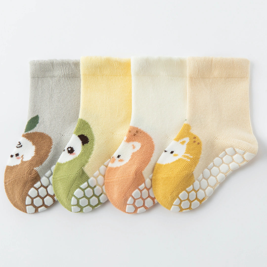 Baby’s Toe-Cap Friends Non-Slip Socks 4-Pack