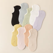 Women's 95% Cotton Candy Mesh No-Show Socks - product photo showing breathable mesh comfort