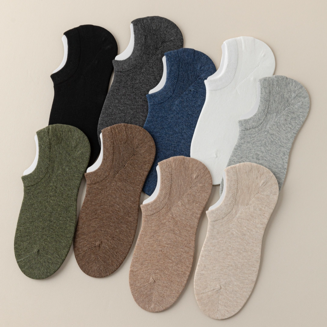 Men's 92% Cotton Heather Invisible Socks