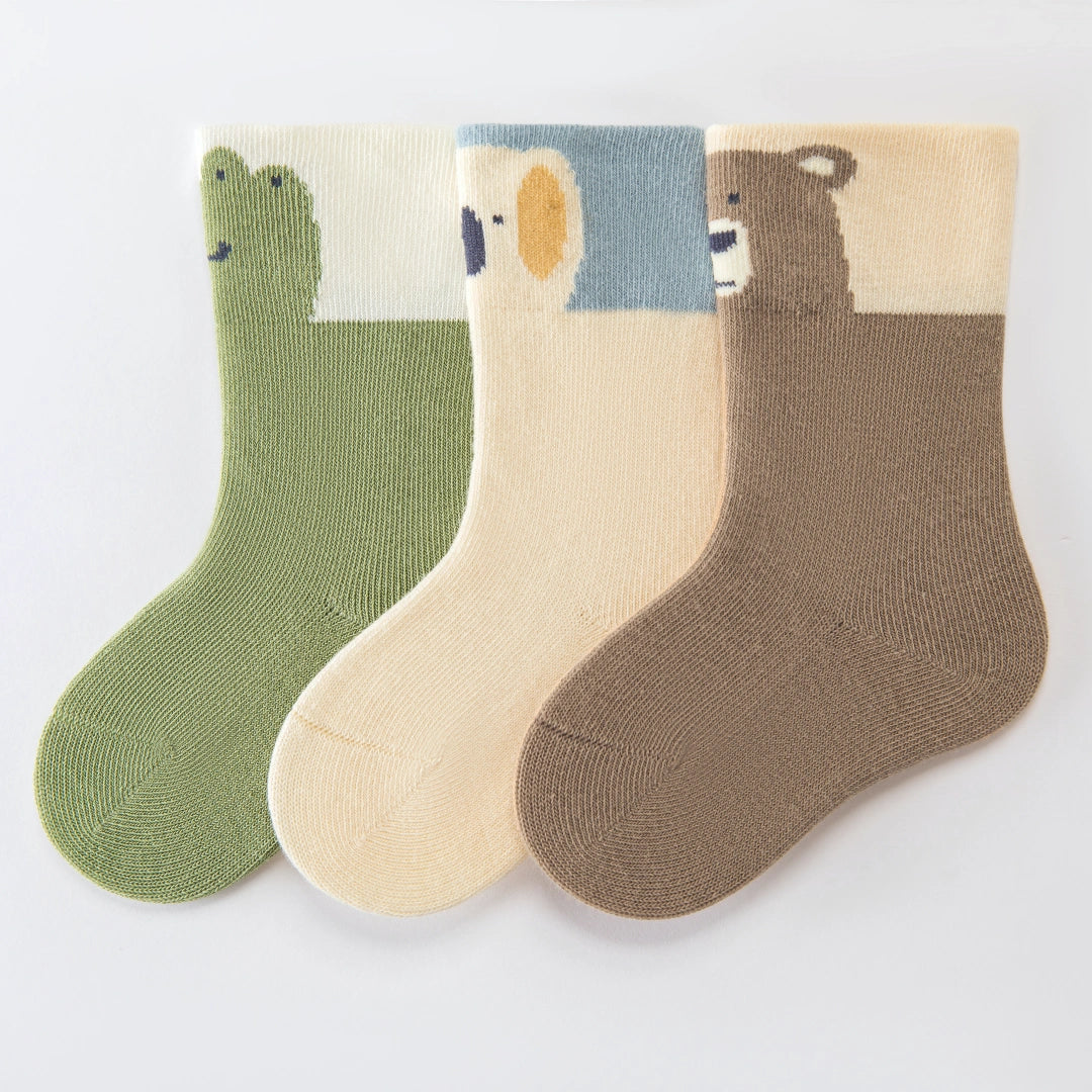 Baby’s Colorblock Animal Cuff Crew 3-Pack