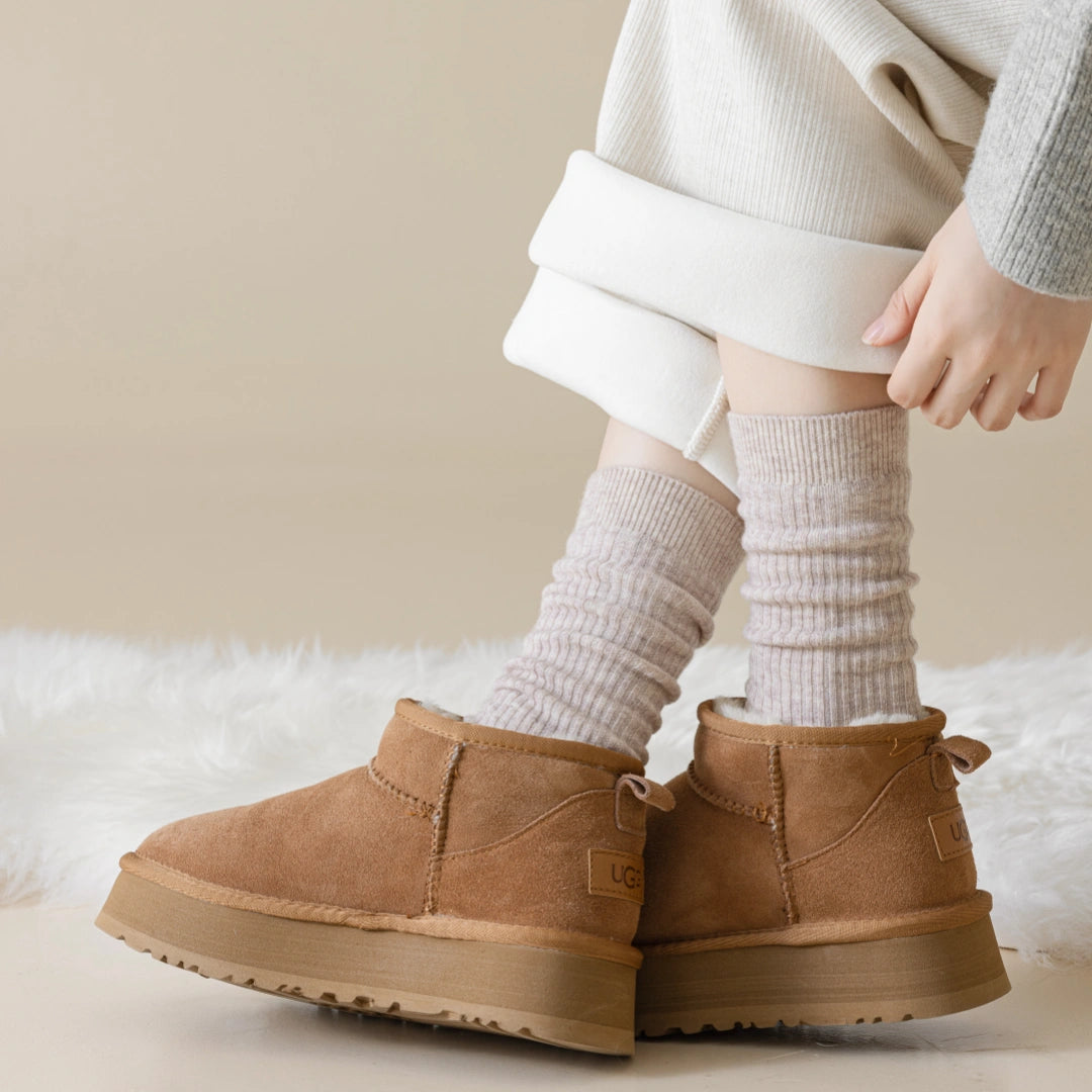 41% Wool Brushed "Fuzzy" Slouch Socks