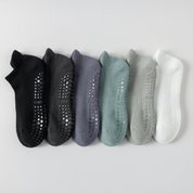 Men's 92% Cotton Non-Slip Yoga Ankle Socks - product photo showing secure grip comfort