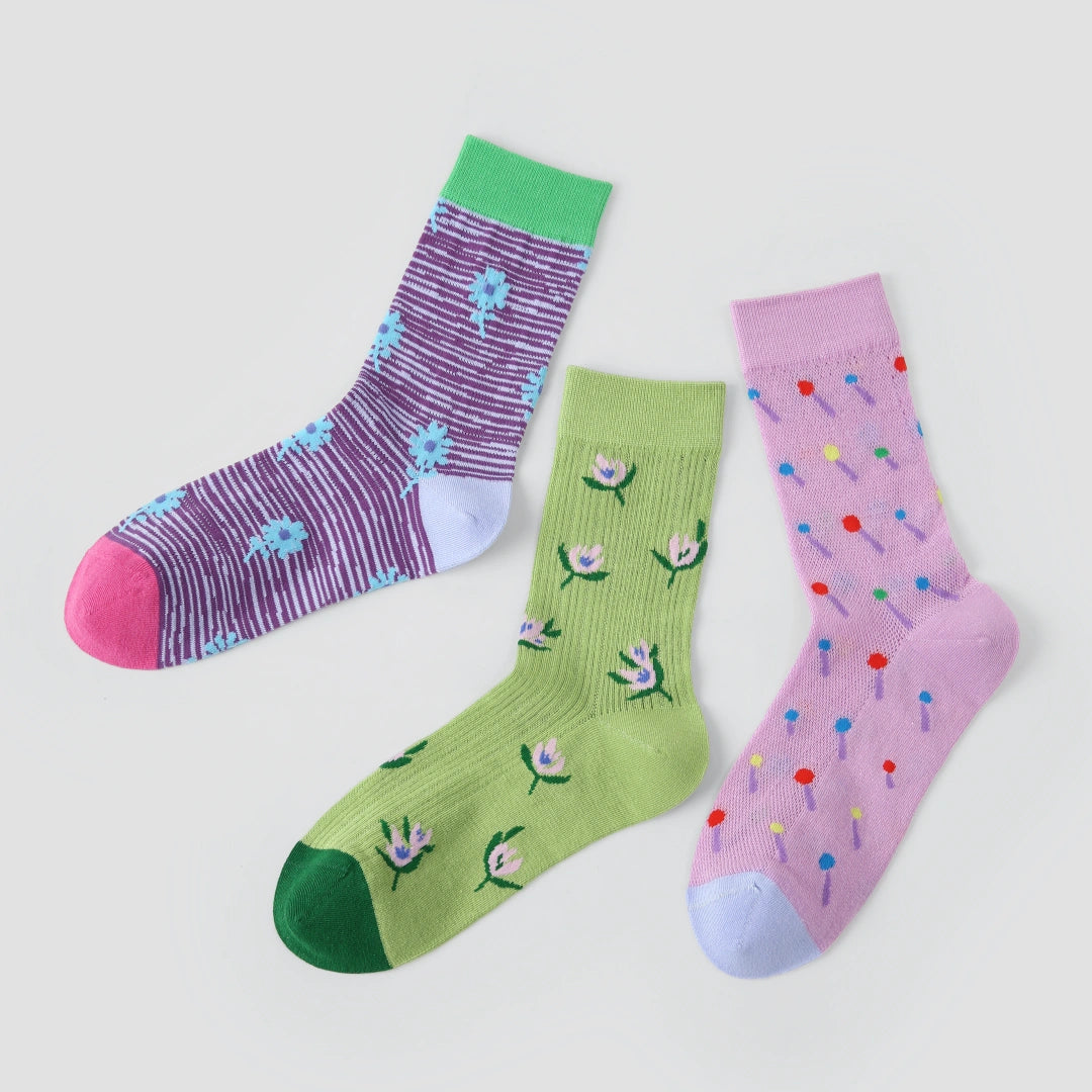 Women's Shimmer Mesh Crew Socks (3-Pack)