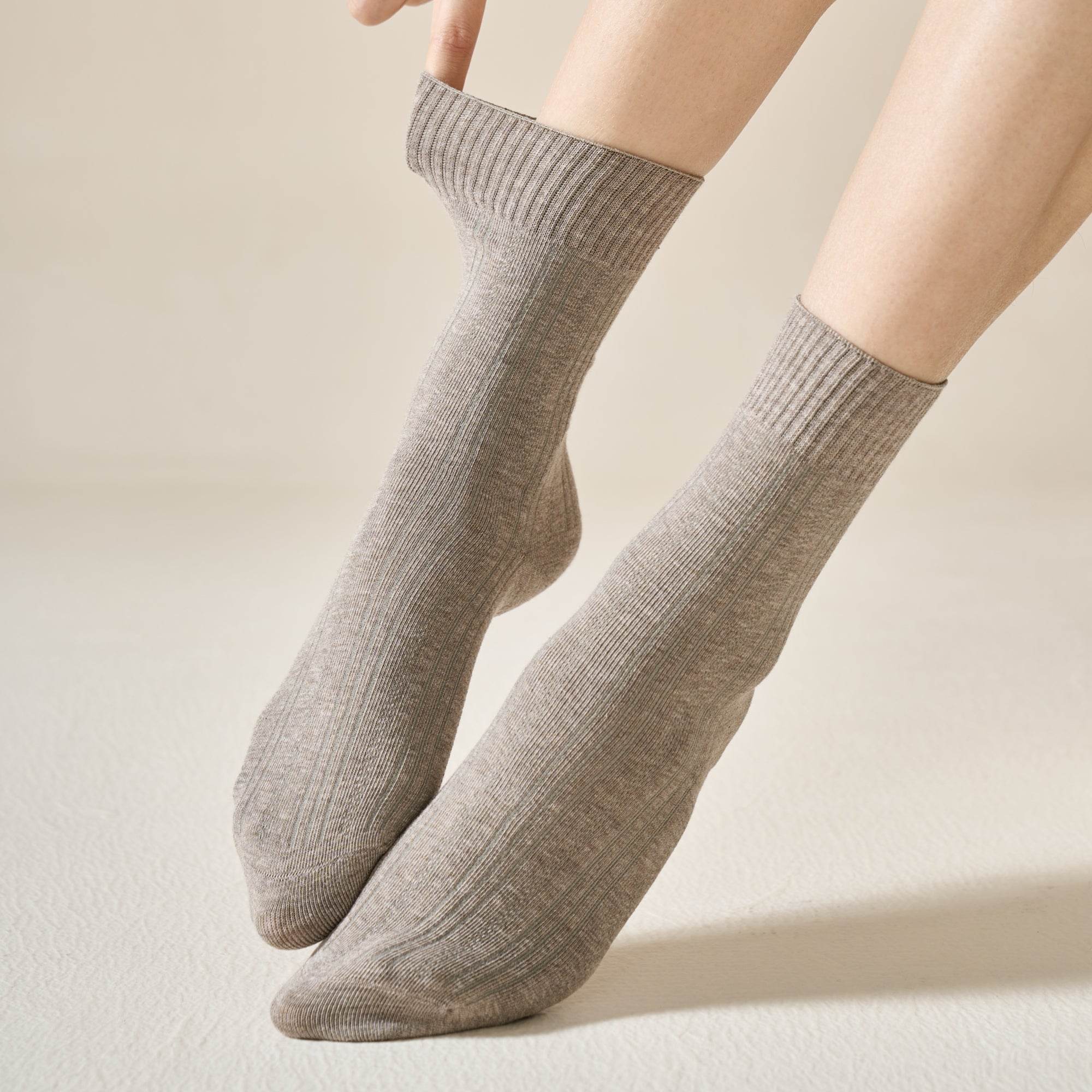 Women's Premium Long-Staple Cotton Ribbed Socks - Single Pair