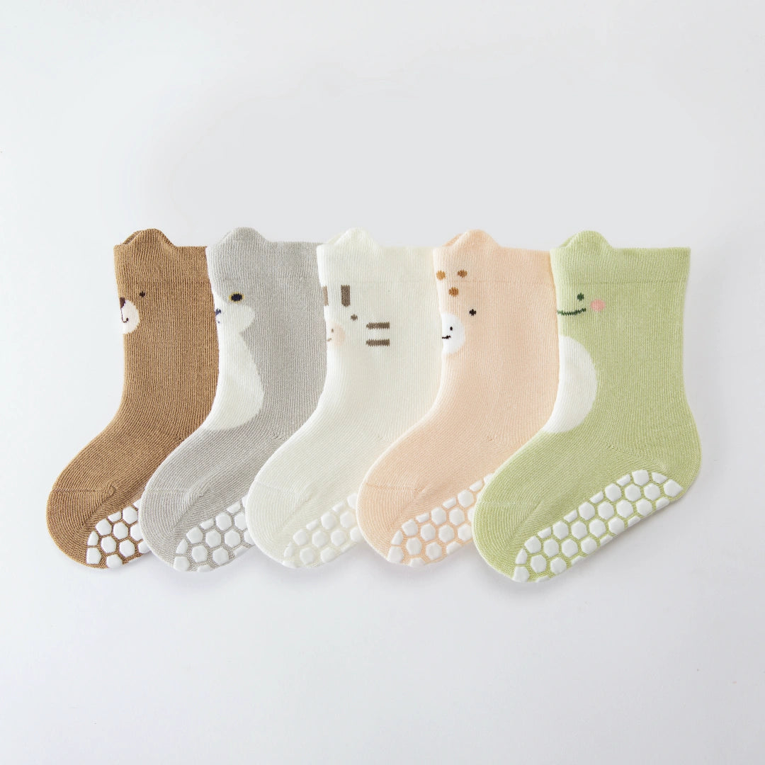 Baby’s Pastel Animal Ear Cuff Non-Slip Floor Socks