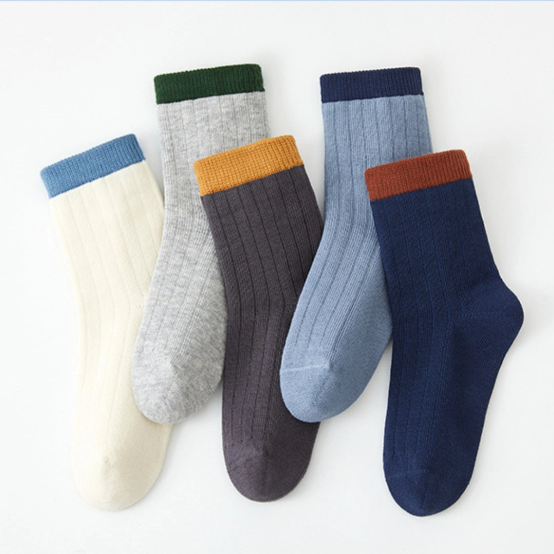Kid‘s Premium 97% Cotton Ribbed Socks 5-Pack