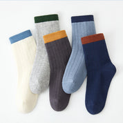 Kid‘s Premium 97% Cotton Ribbed Socks 5-Pack
