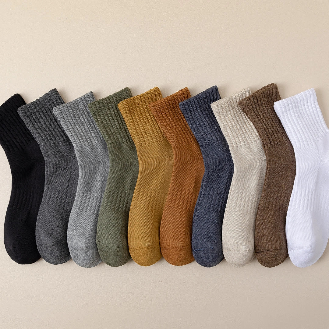 Men's Heather Terry Cushion 92% Cotton Quarter Socks - product photo showing cushioned comfort
