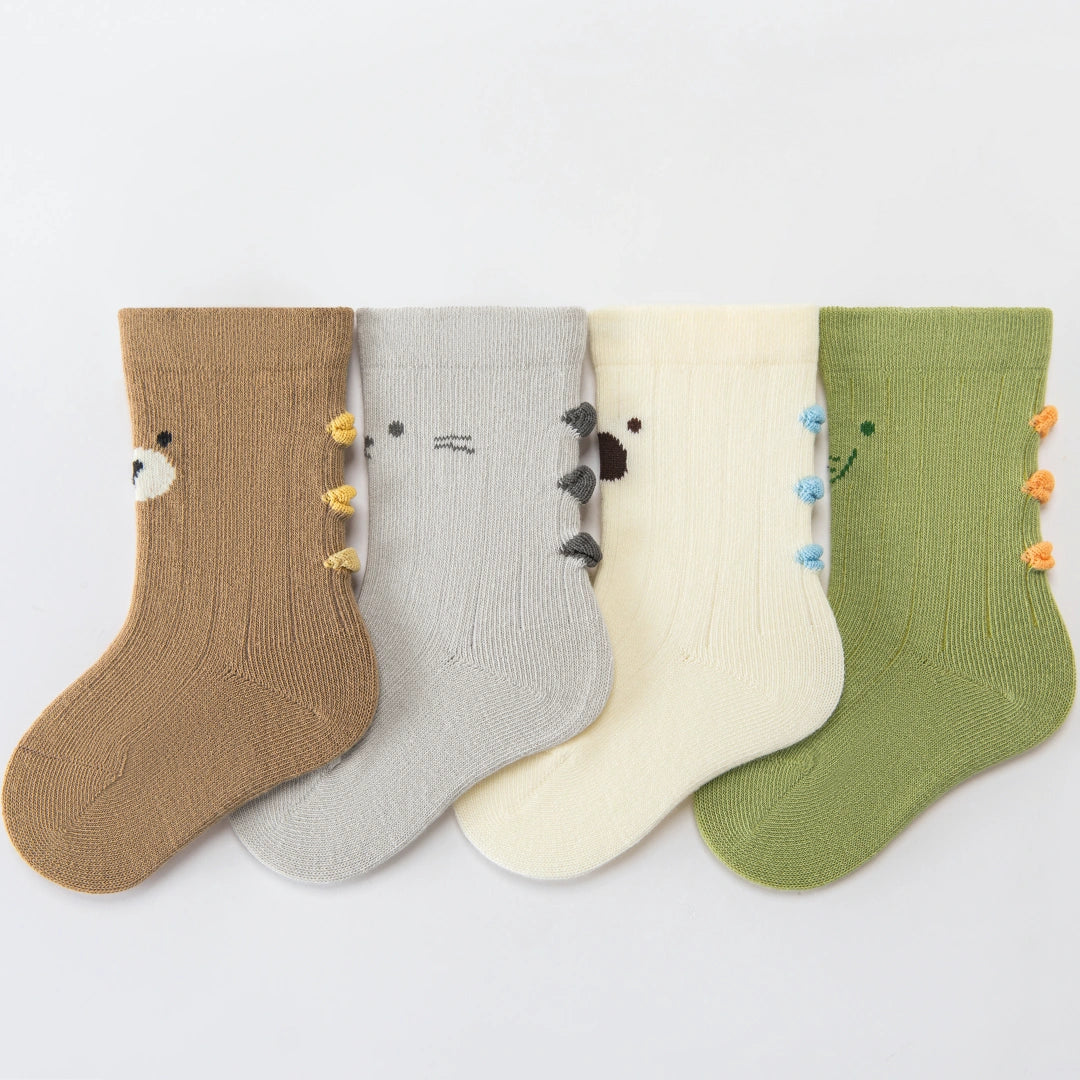 Baby’s 3D Dino Spikes Crew Socks 4-Pack
