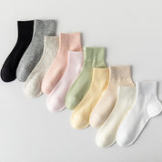 Women's 92% Cotton Candy-Colored Ankle Socks - product photo showing soft cotton comfort