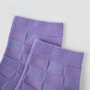 "Mosaic Dream" Geometric Color-block Ankle Socks 3-Pack