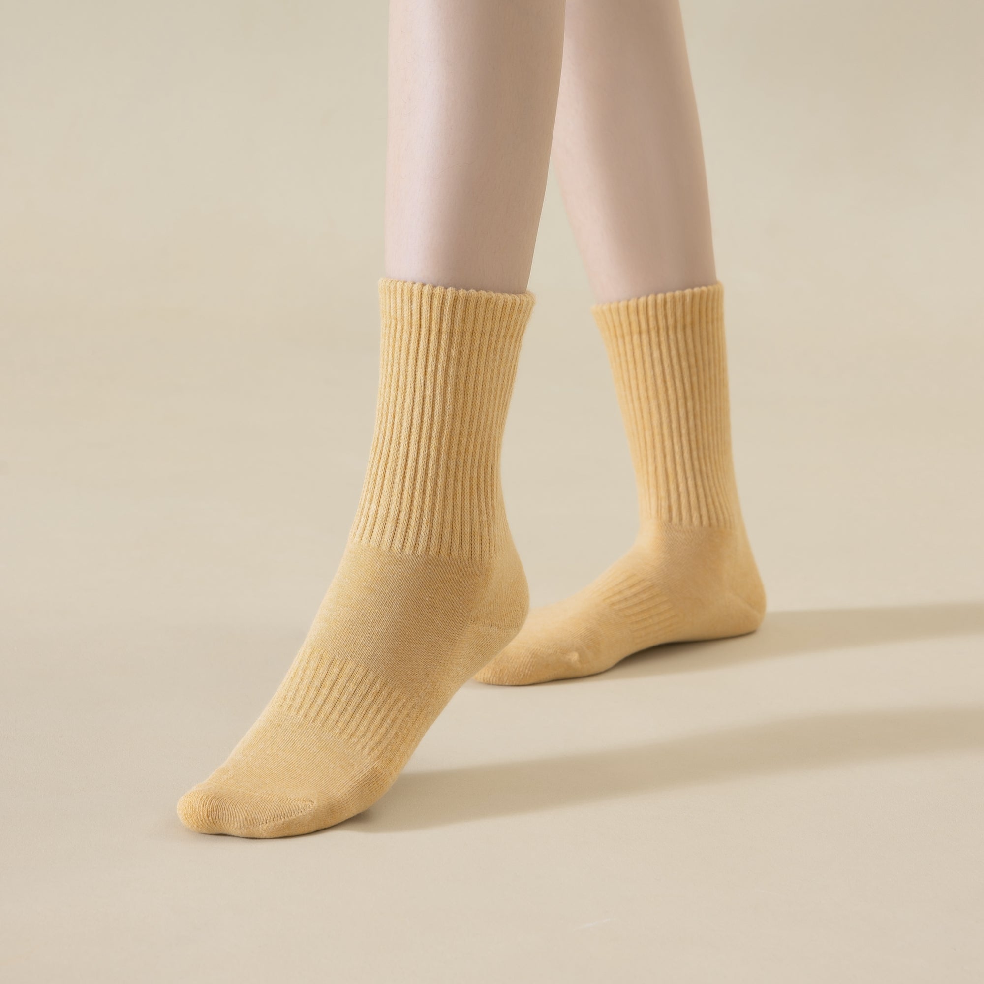 Women's Plush Terry Crew Socks-5 Pack