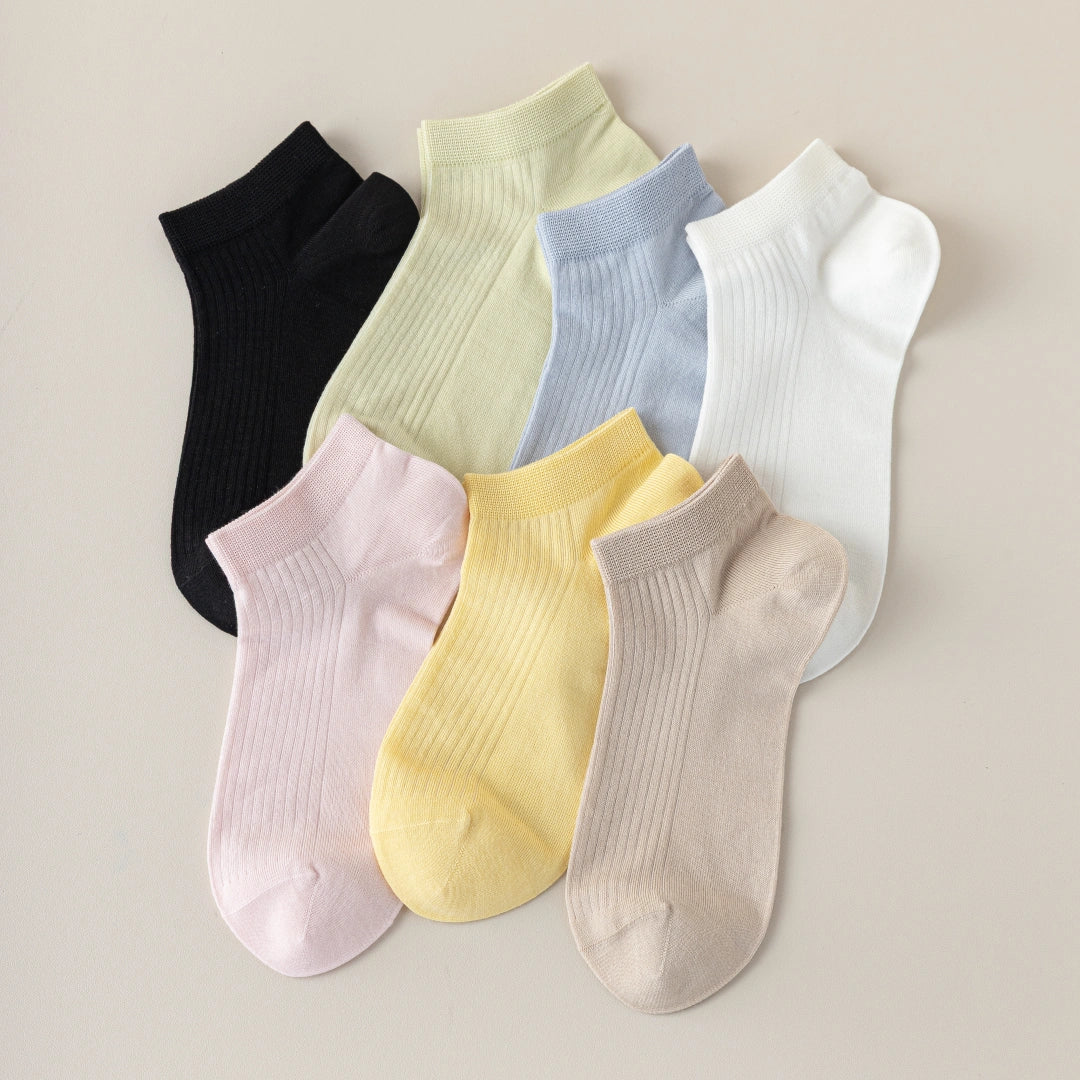 Women's Mulberry Silk & Modal Ultra-Thin Low-Cut Socks - product photo showing modal and mulberry silk comfort
