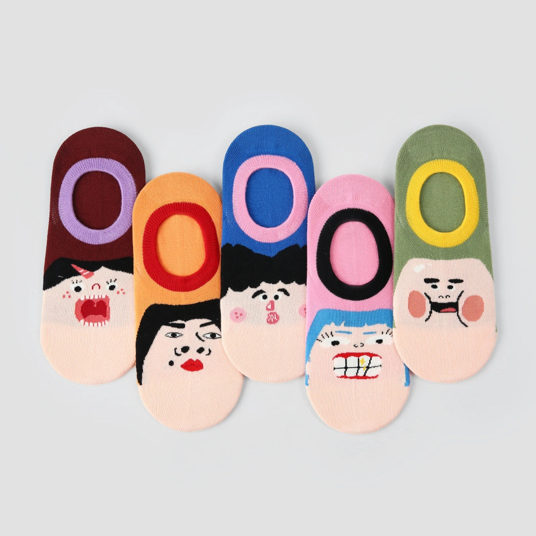Women's Fun Emoji No-Show Socks (5-Pack)