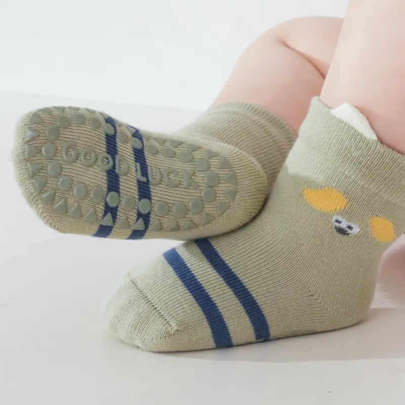 Babies Lucky Pals Grip Socks-3 Pairs