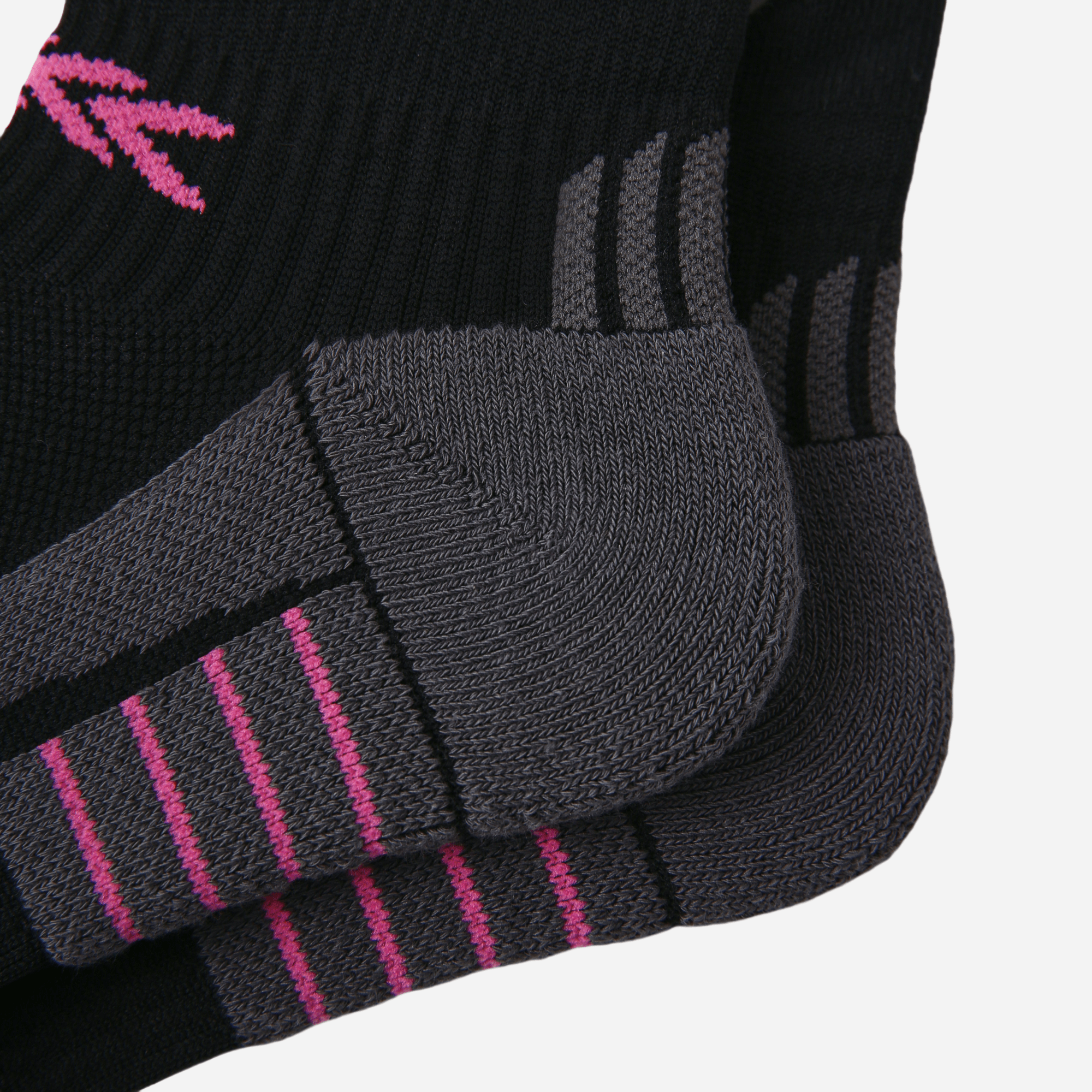 Women's Performance Cushioned Ankle Socks - Black & Neon Pink
