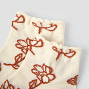 Vintage Floral Embossed Ankle Socks 3-Pack - sock set showing soft cotton comfort