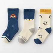 Baby’s Cozy Playful Penguin Terry Crew Socks 3-Pack