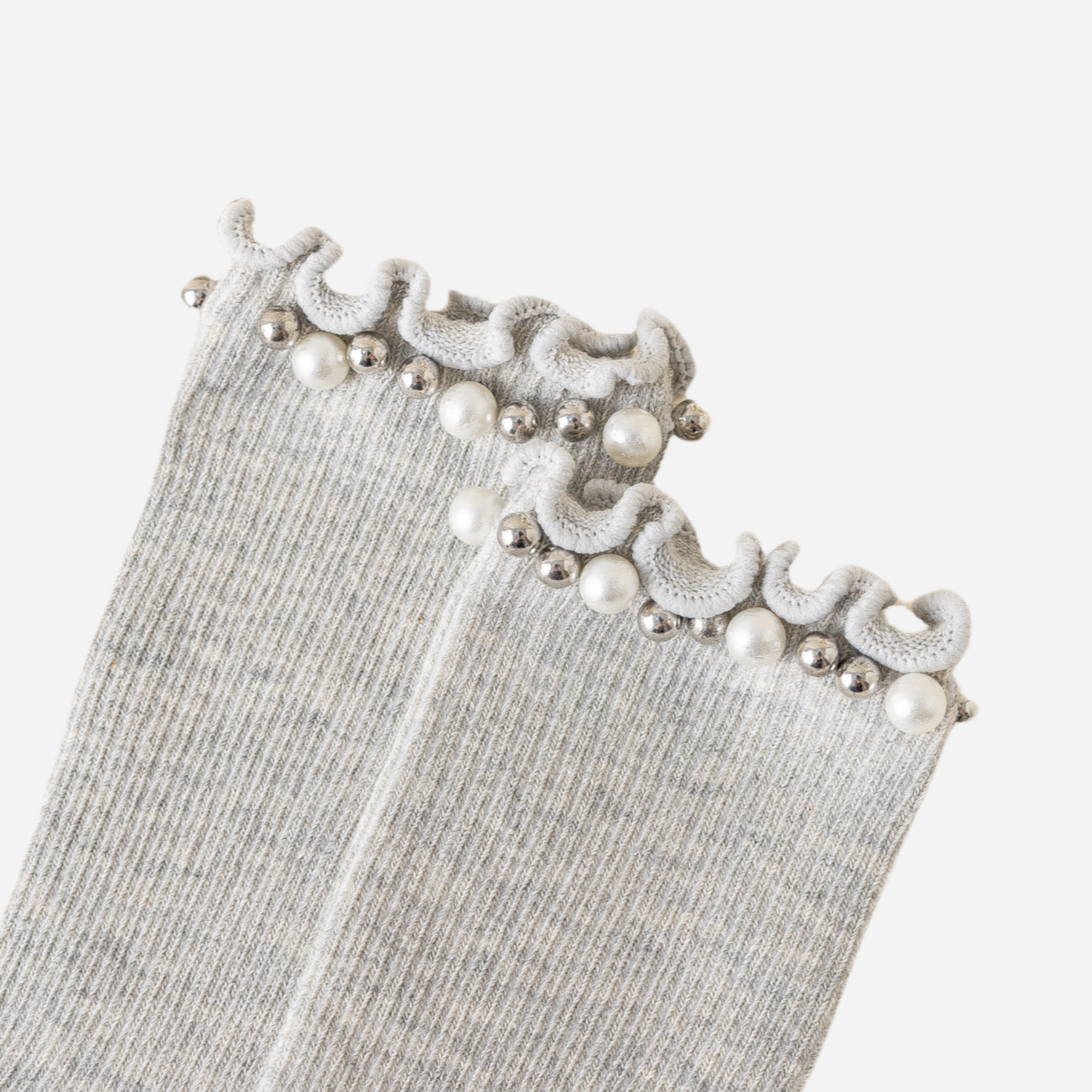 Kid's Dainty Pearl Crew Socks - 2 Pairs