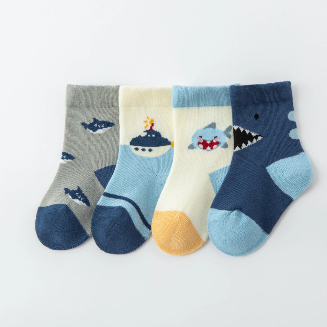 Baby’s Ocean Adventure Crew Socks 4-Pack