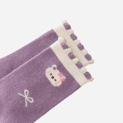 Kid's Lavender Kitten Crew Socks - 5 Pairs - Weavasocks