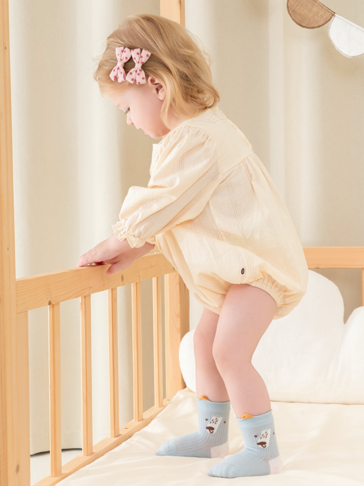 Babies' Breathable Ribbed Ankle Socks -4 Pack