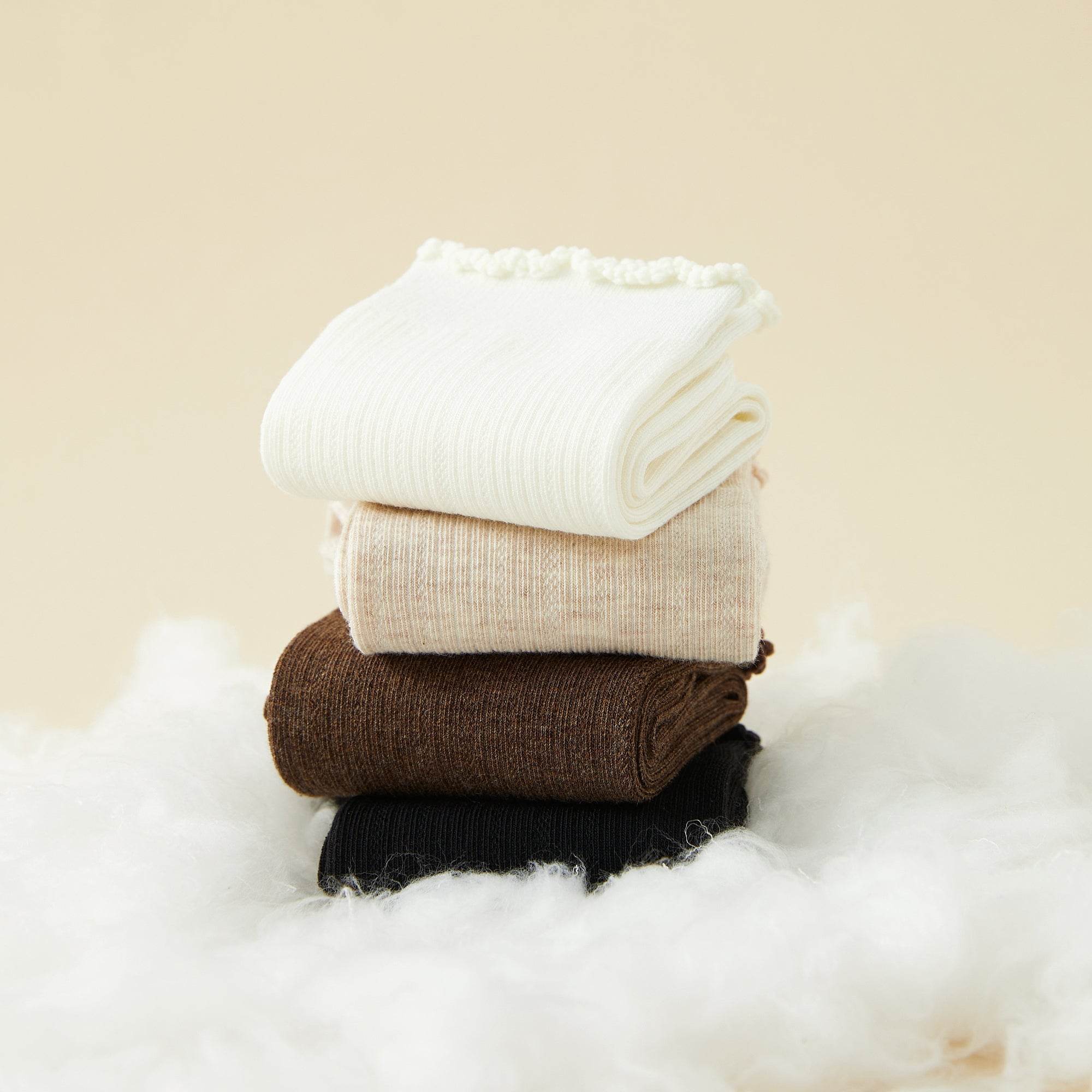 Women's Dainty Ruffle-Cuff Ribbed Socks - Single Pair