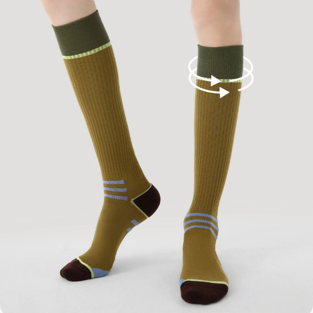 Women's Mild Compression Performance Sport Socks - product photo showing seamless stretch comfort