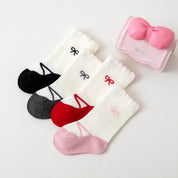 Baby & Toddler Girls' Ballerina Bow Ruffle Cotton Crew Socks (4-Pack)