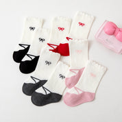 Baby & Toddler Girls' Ballerina Bow Ruffle Cotton Crew Socks (4-Pack)