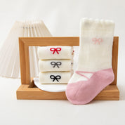 Baby & Toddler Girls' Ballerina Bow Ruffle Cotton Crew Socks (4-Pack)