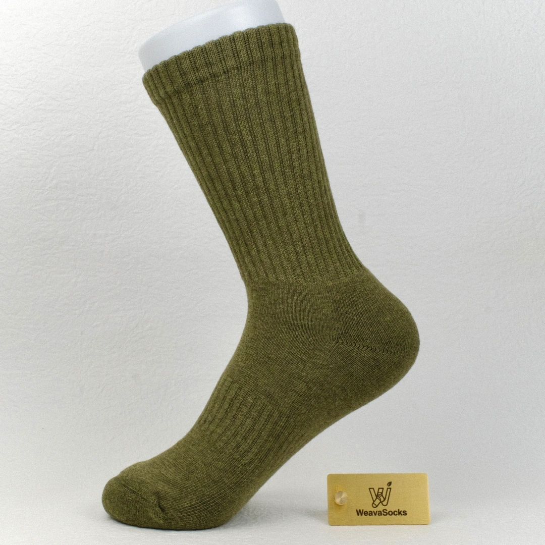 Women's 92% Cotton Terry Athletic Crew Socks - product photo showing cushioned comfort