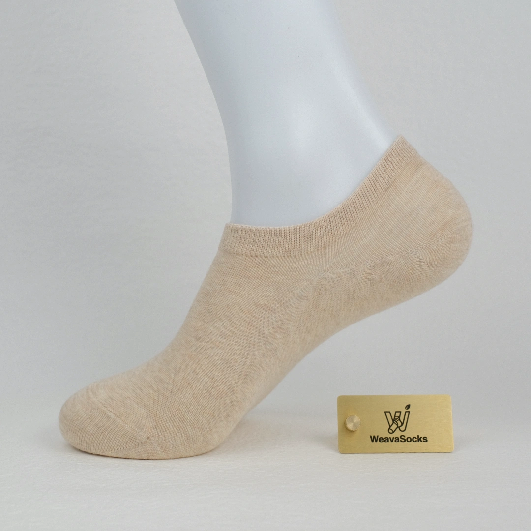 Men's 92% Cotton Ultra-Soft Heathered No-Show Socks - product photo showing soft cotton comfort