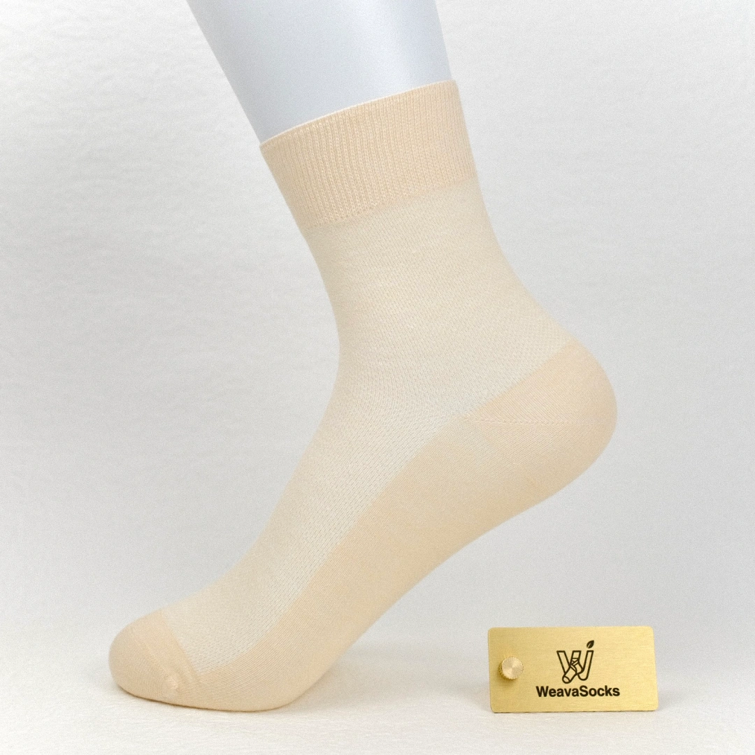 Women's 99% Supima® Cotton Ultra-Soft Mesh Crew Socks - product photo showing breathable mesh comfort