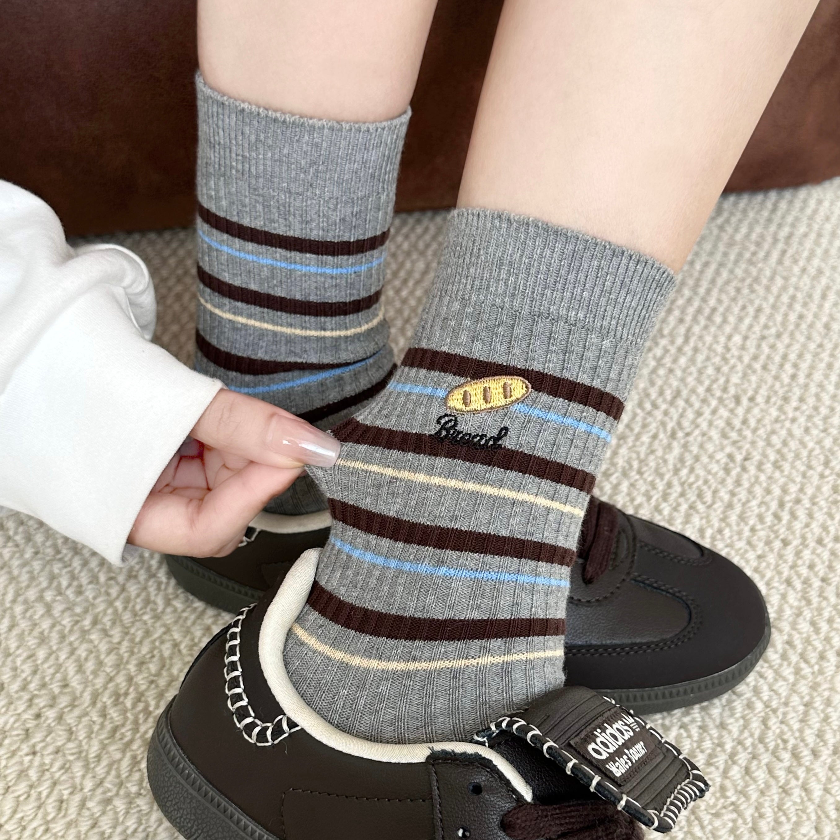 Women's Novelty Foodie Embroidered Socks - Single Pair