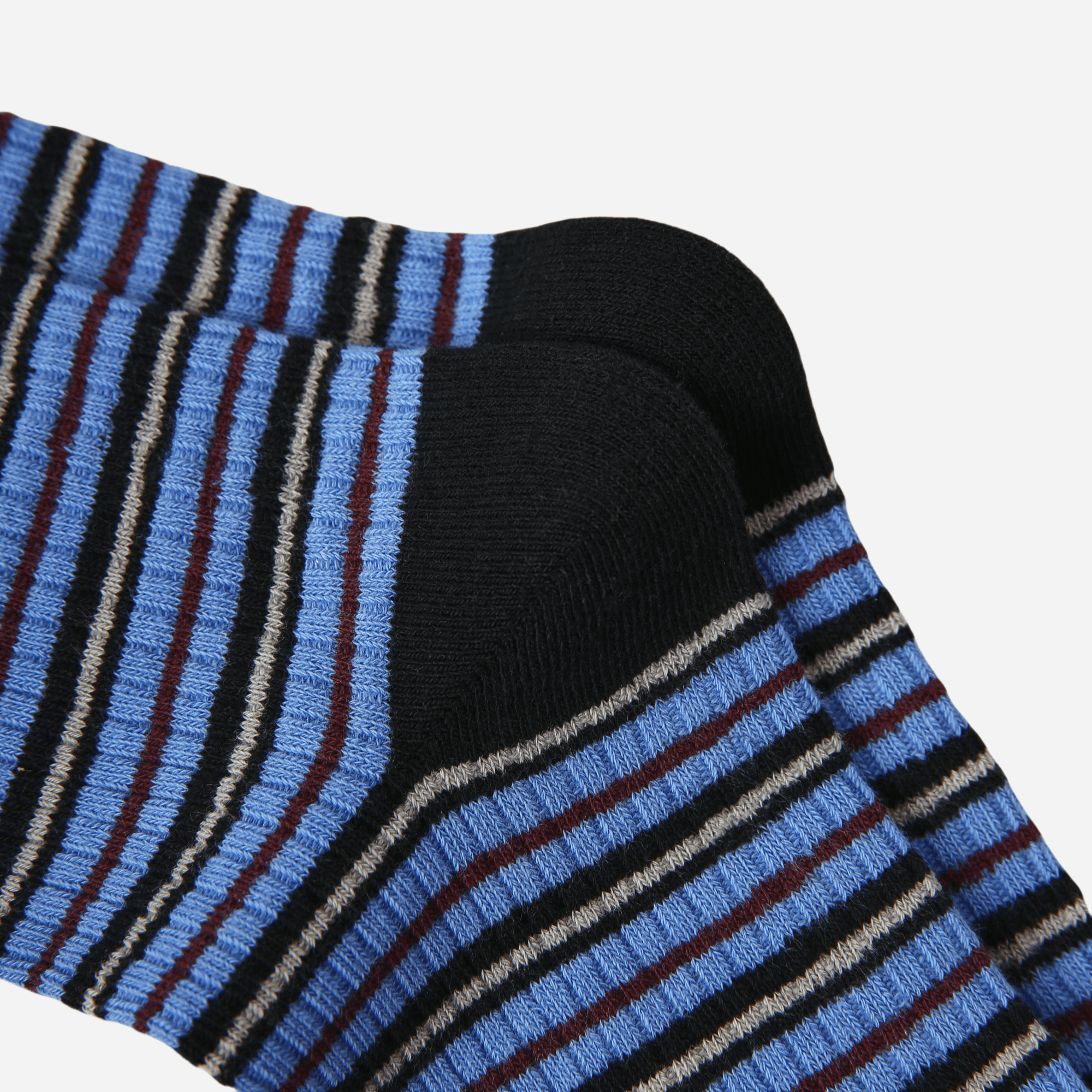 Women's Maroon Cuff Stripe Crew Socks - Single Pair