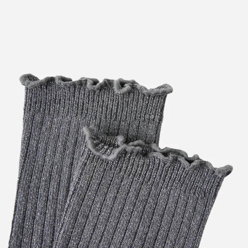 Kid's Girls' Elegant Ribbed Crew Socks - 3 Pairs