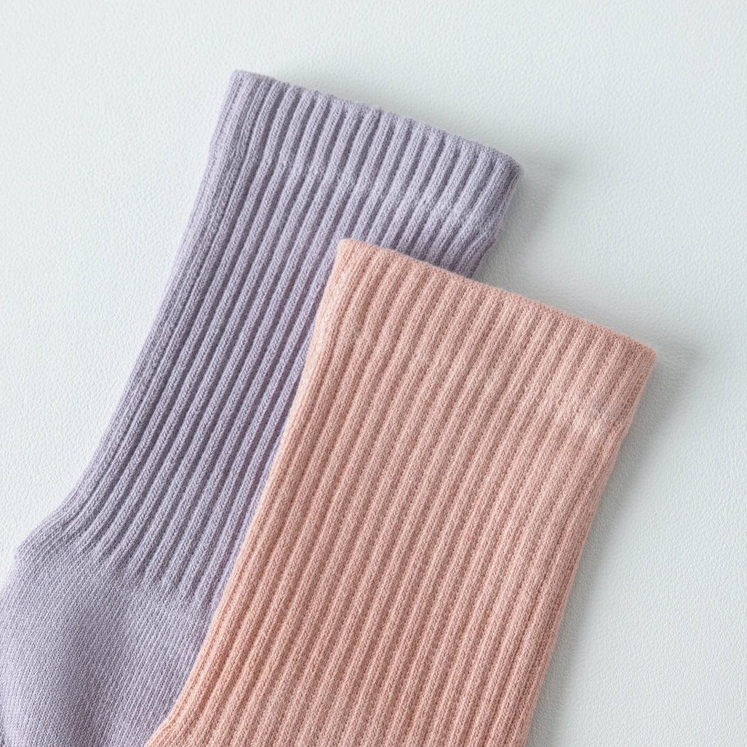 Women's Five-Toe Yoga Crew Socks - detail photo showing secure grip comfort