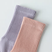 Women's Five-Toe Yoga Crew Socks - detail photo showing secure grip comfort