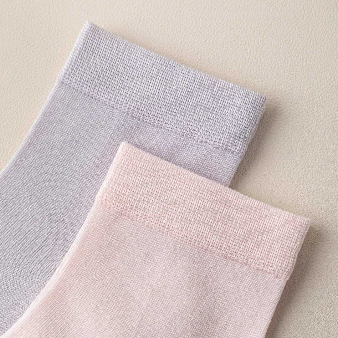 Women's 10% Silk & Modal Antibacterial Ankle Socks - product photo showing modal and mulberry silk comfort
