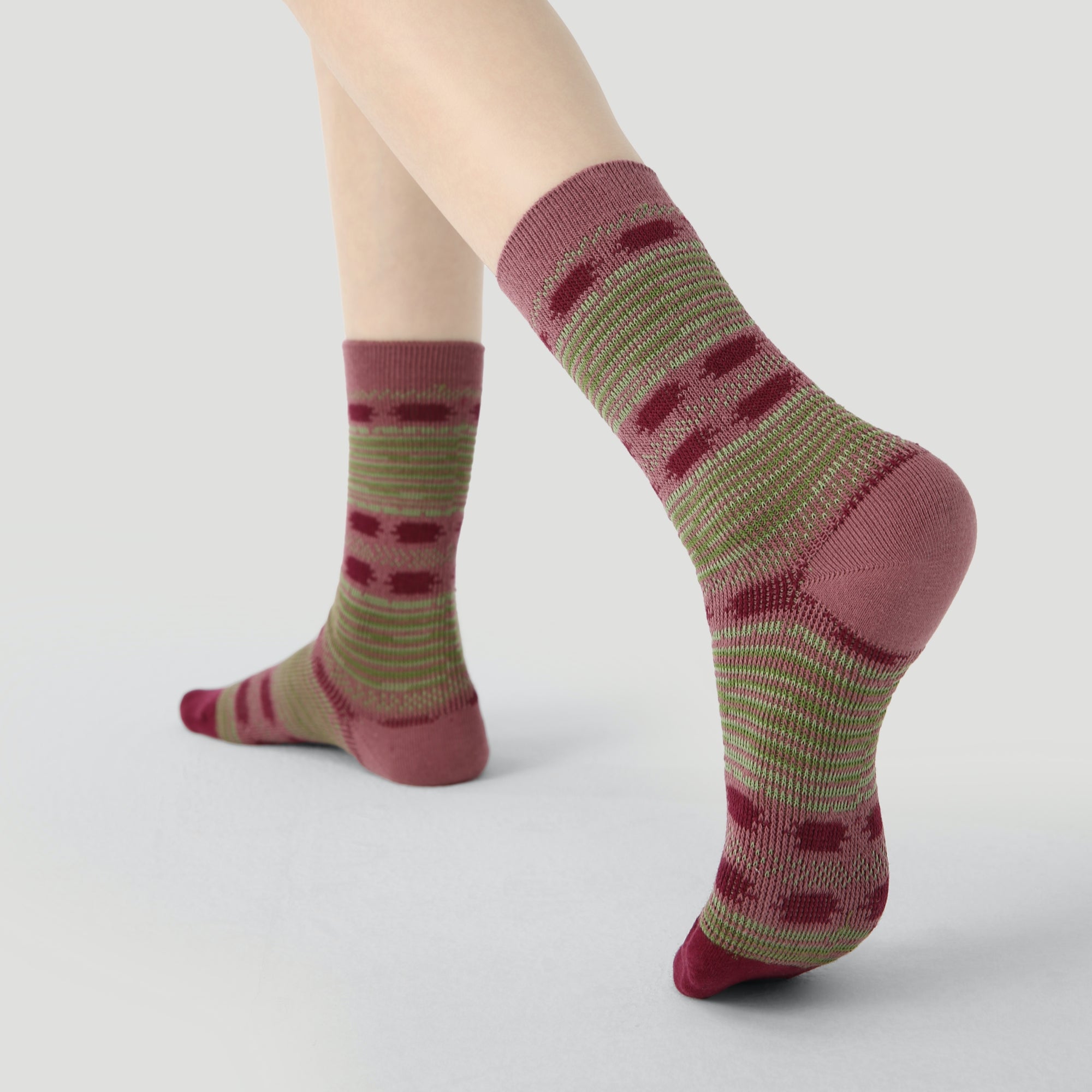 Women's Grid Rhythm in Coffee Berry-3 Pack