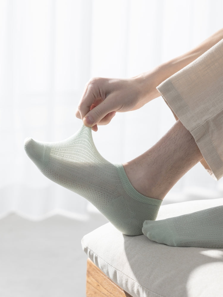 Men's Silk-Linen No-Show Socks-1 Pack